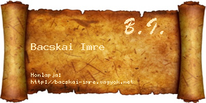 Bacskai Imre névjegykártya