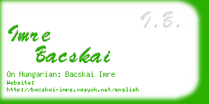 imre bacskai business card